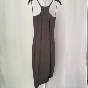 Express Halter Neck Asymmetrical Bodycon Dress in Gray — XS